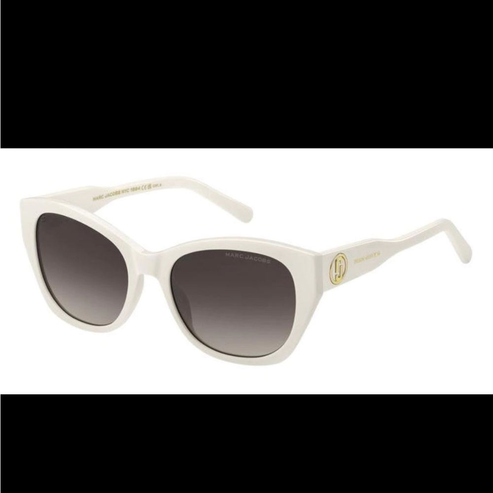 Marc Jacobs Cream Sunglasses with Gold Accents